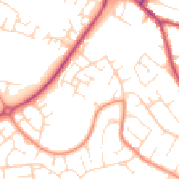 Daytime road noise heatmap for S40 4HX