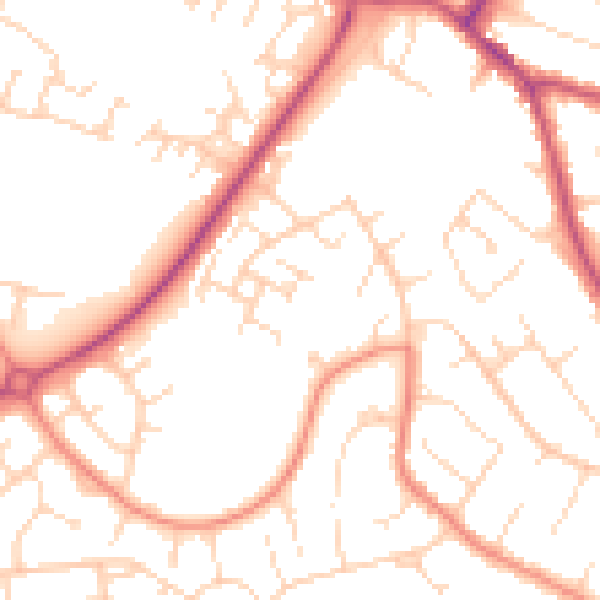 Daytime road noise heatmap for S40 4HY