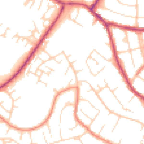Daytime road noise heatmap for S40 4JS