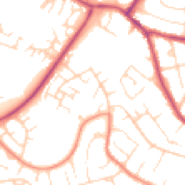 Daytime road noise heatmap for S40 4JT