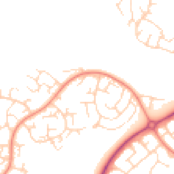 Daytime road noise heatmap for S40 4LQ