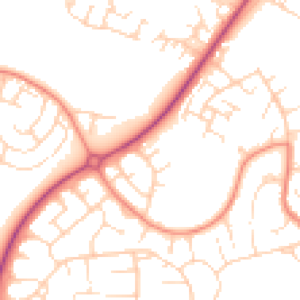 Daytime road noise heatmap for S40 4LZ