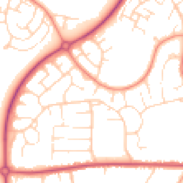 Daytime road noise heatmap for S40 4NE