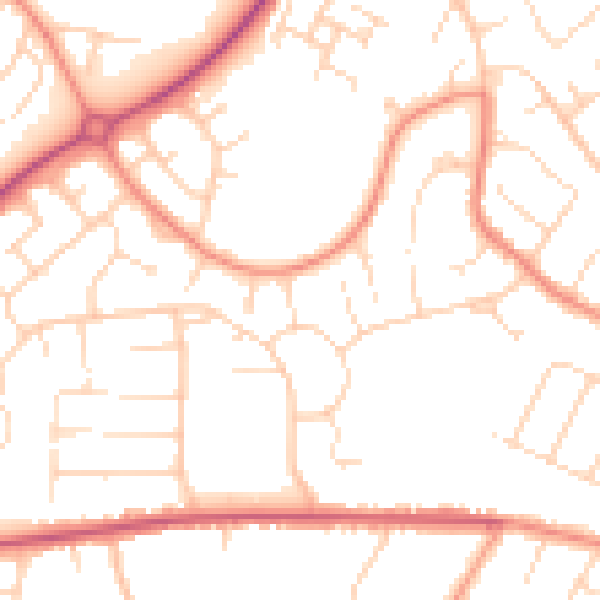 Daytime road noise heatmap for S40 4NJ