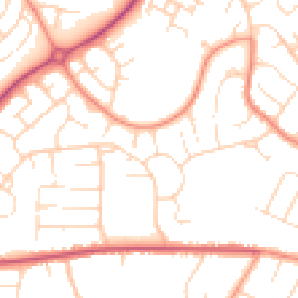 Daytime road noise heatmap for S40 4NT