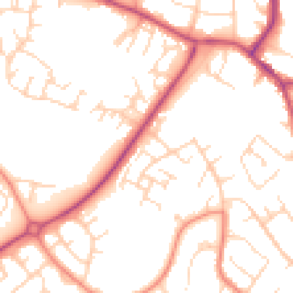 Daytime road noise heatmap for S40 4PF