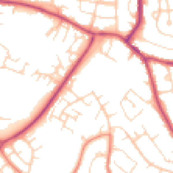 Daytime road noise heatmap for S40 4PJ