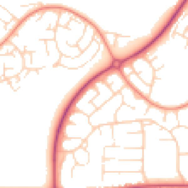 Daytime road noise heatmap for S40 4QQ
