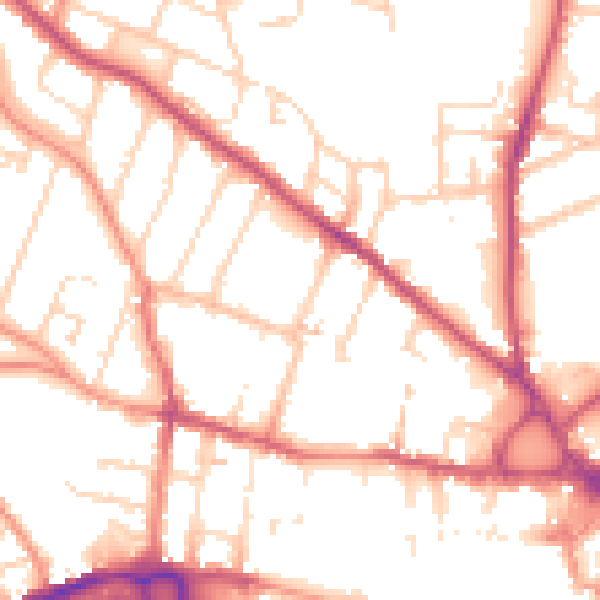 Daytime road noise heatmap for S40 4SF