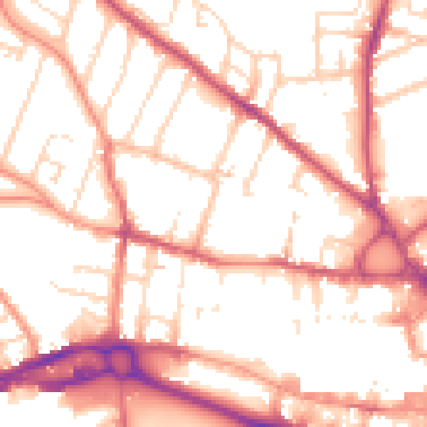 Daytime road noise heatmap for S40 4SN
