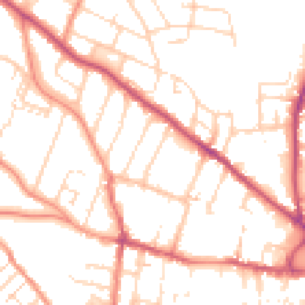 Daytime road noise heatmap for S40 4TD