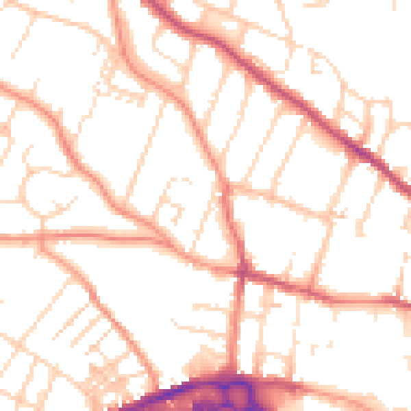 Daytime road noise heatmap for S40 4TP