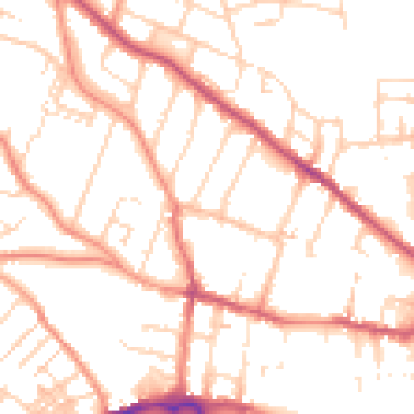 Daytime road noise heatmap for S40 4TT
