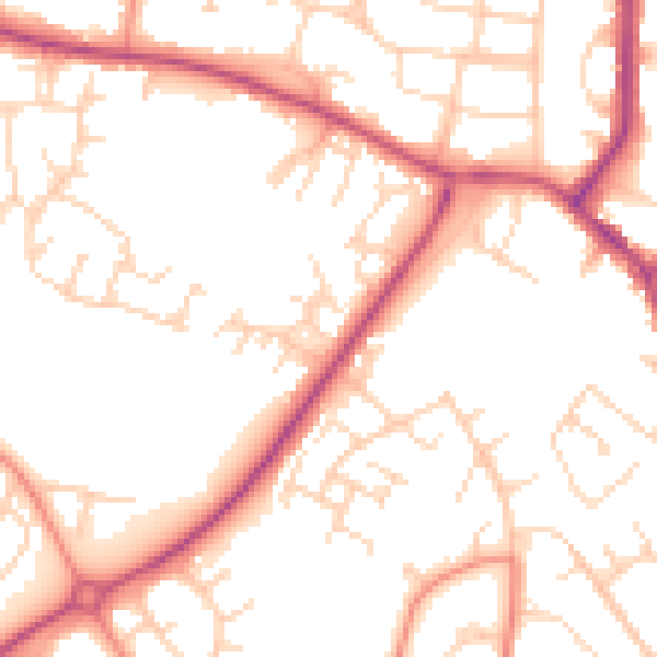 Daytime road noise heatmap for S40 4UA