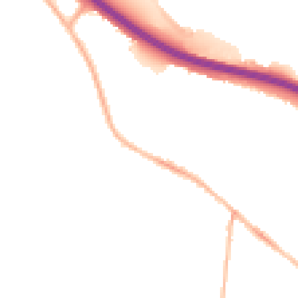 Night-time road noise heatmap for S41 0AB