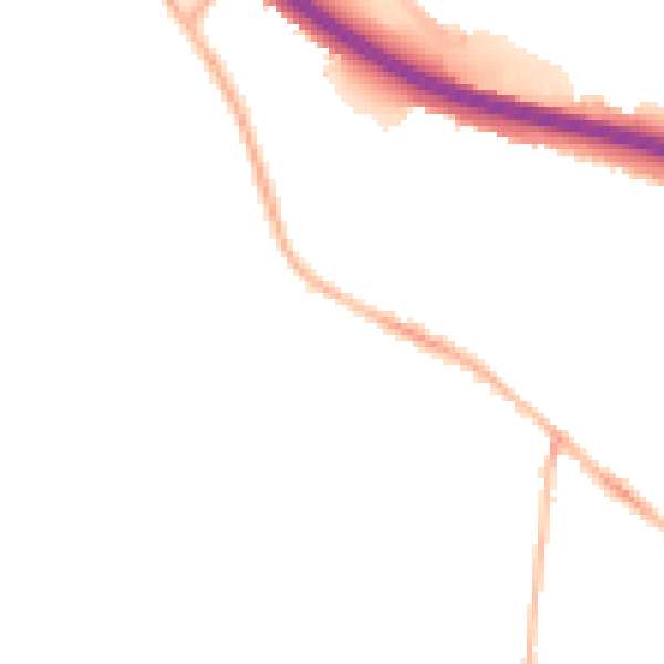 Night-time road noise heatmap for S41 0AD
