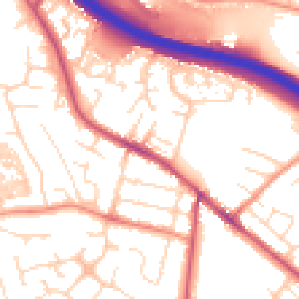 Daytime road noise heatmap for S41 0AG