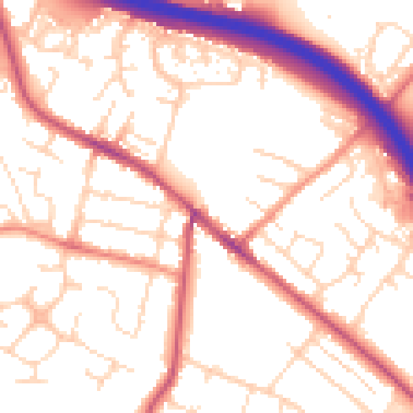 Daytime road noise heatmap for S41 0AH