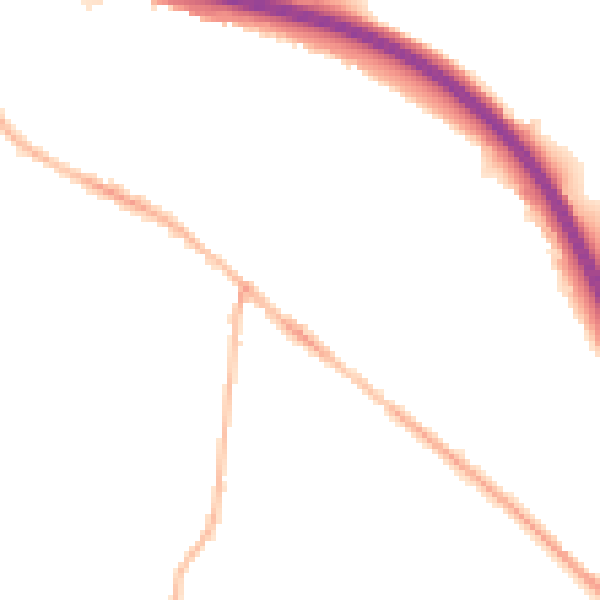 Night-time road noise heatmap for S41 0AJ