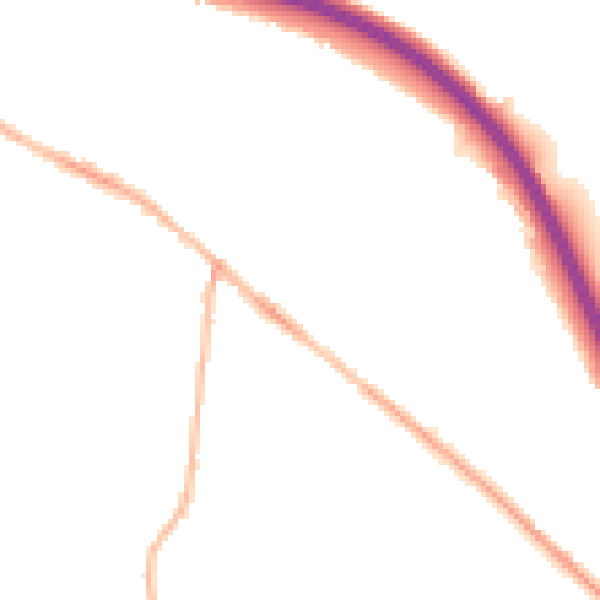 Night-time road noise heatmap for S41 0AL