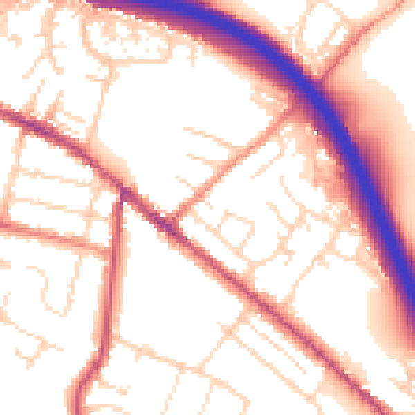 Daytime road noise heatmap for S41 0AS