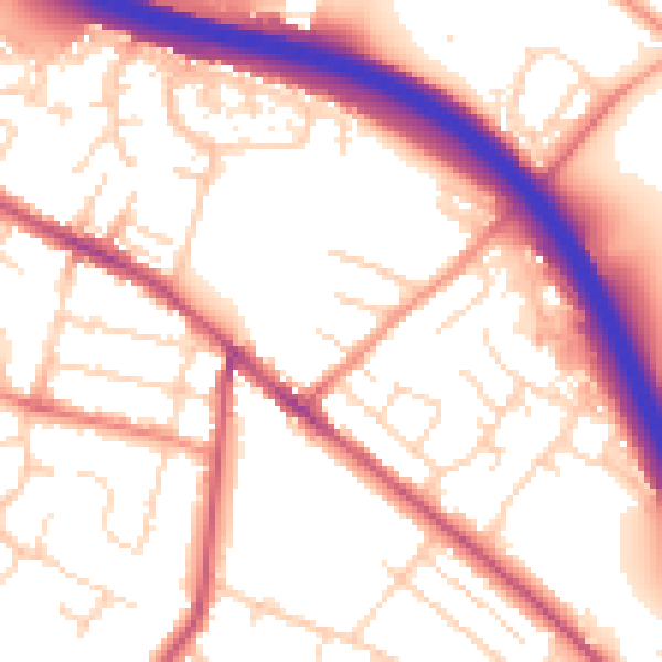 Daytime road noise heatmap for S41 0AT