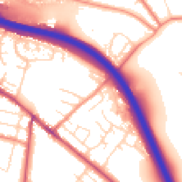 Daytime road noise heatmap for S41 0AX
