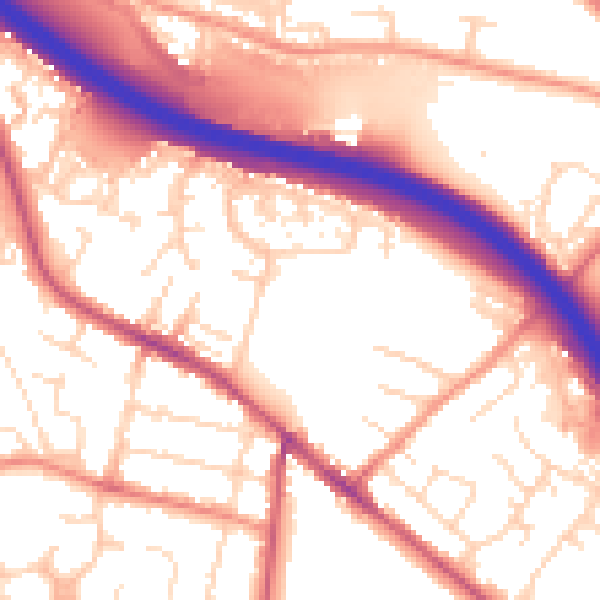 Daytime road noise heatmap for S41 0AY