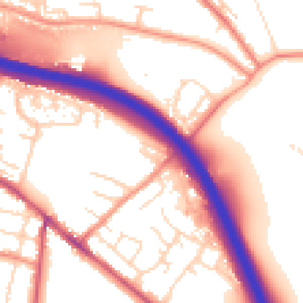 Daytime road noise heatmap for S41 0AZ
