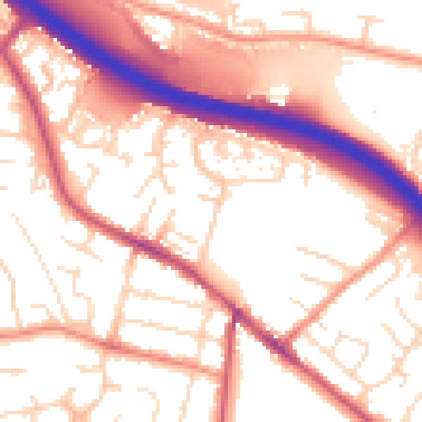 Daytime road noise heatmap for S41 0BD