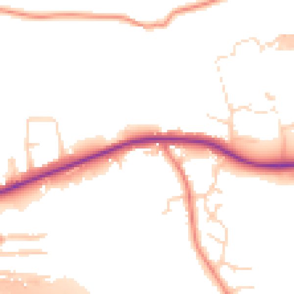 Daytime road noise heatmap for S41 0BF