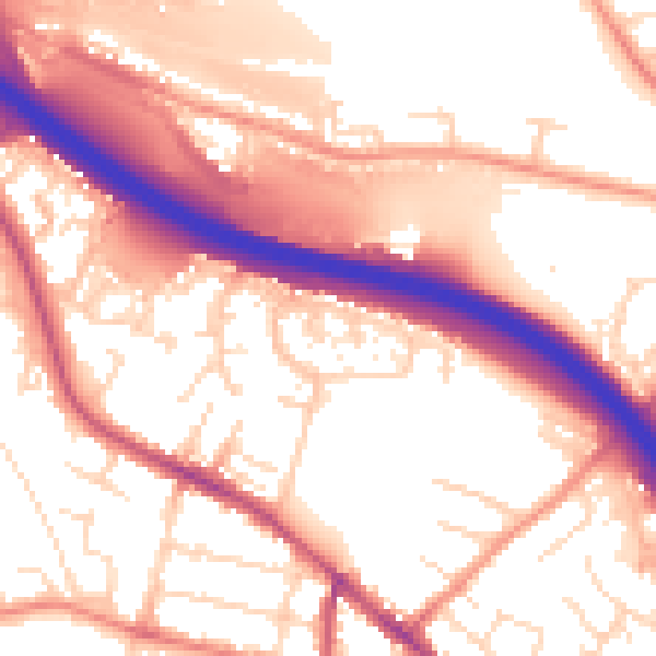 Daytime road noise heatmap for S41 0BH