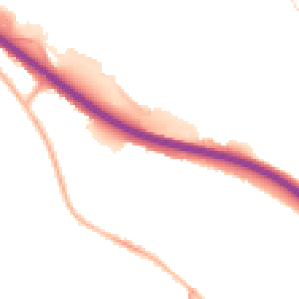 Night-time road noise heatmap for S41 0BQ