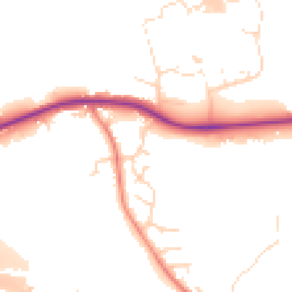 Daytime road noise heatmap for S41 0BW