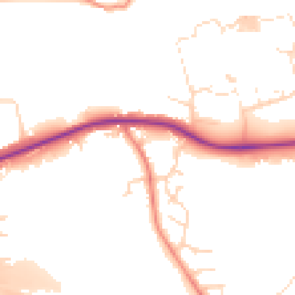 Daytime road noise heatmap for S41 0DJ