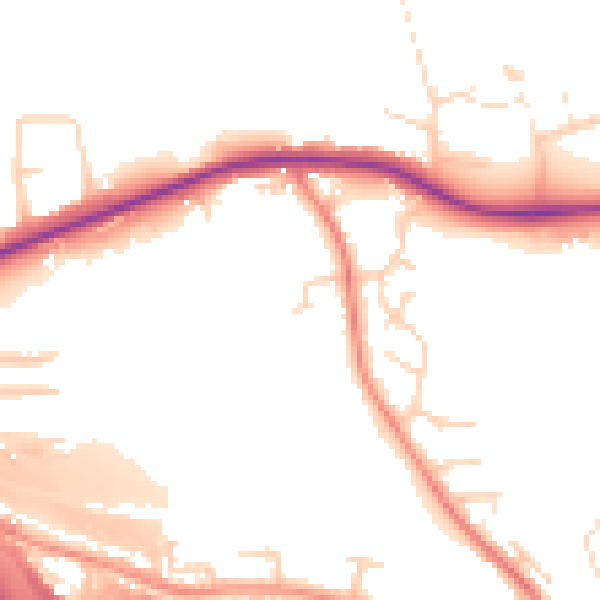 Daytime road noise heatmap for S41 0DL