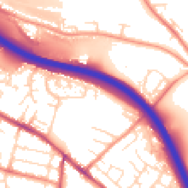 Daytime road noise heatmap for S41 0DN