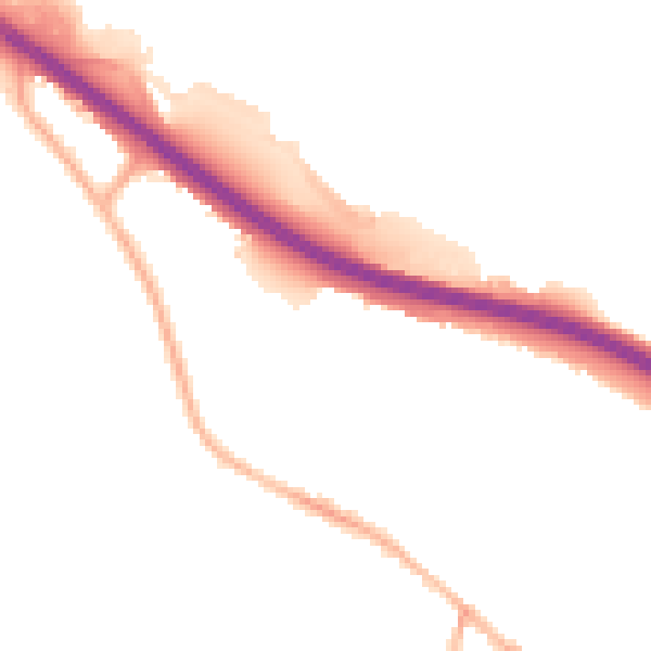 Night-time road noise heatmap for S41 0ES