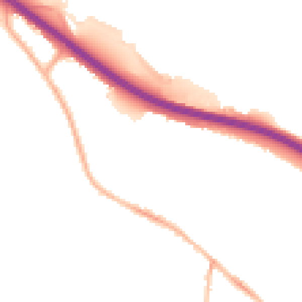 Night-time road noise heatmap for S41 0ET