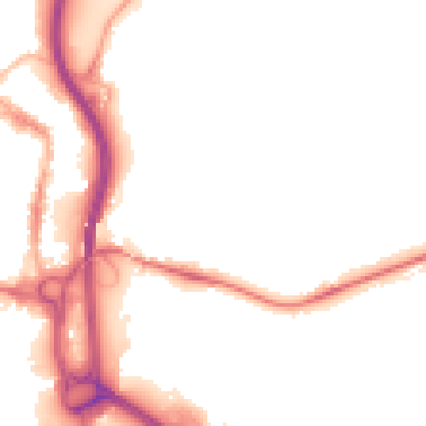 Night-time road noise heatmap for S41 0EW