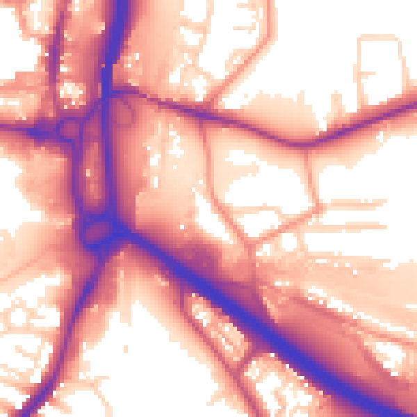 Daytime road noise heatmap for S41 0EX