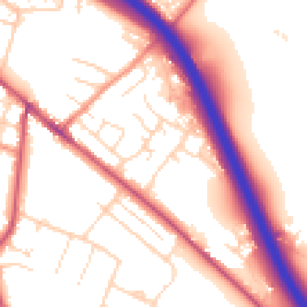 Daytime road noise heatmap for S41 0HY
