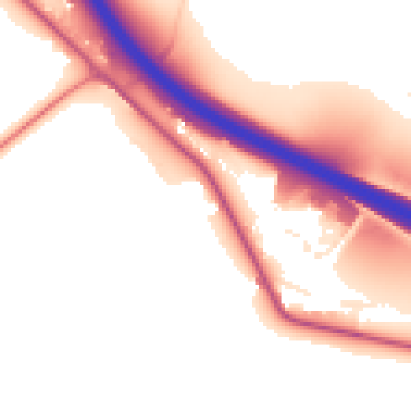 Daytime road noise heatmap for S41 0JR