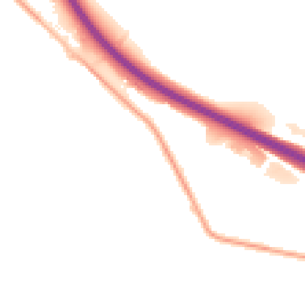 Night-time road noise heatmap for S41 0JR