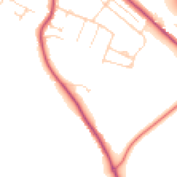 Daytime road noise heatmap for S41 0LA