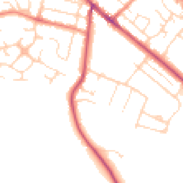 Daytime road noise heatmap for S41 0LG