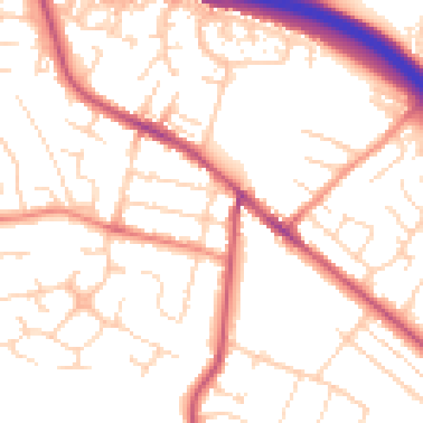 Daytime road noise heatmap for S41 0LH