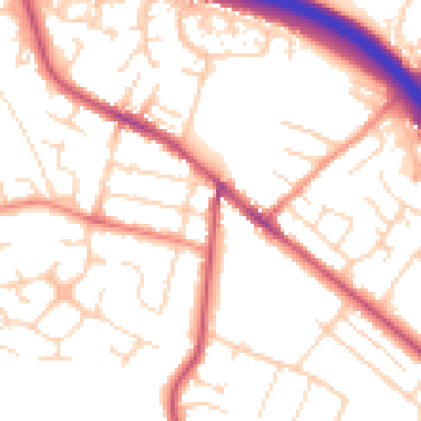 Daytime road noise heatmap for S41 0LJ