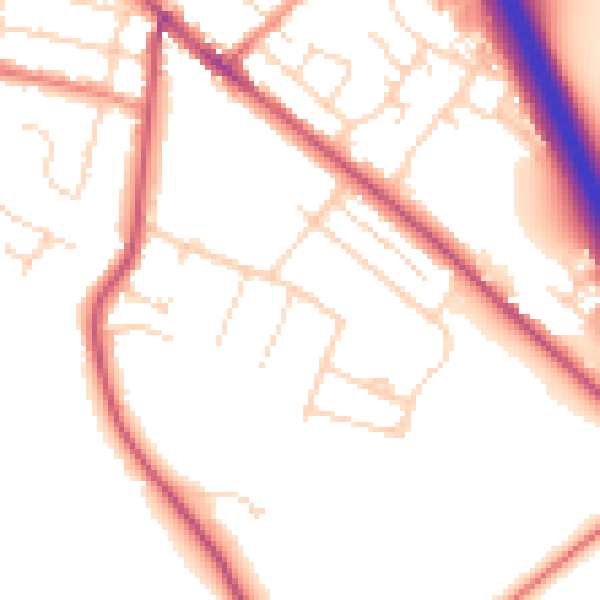 Daytime road noise heatmap for S41 0LZ