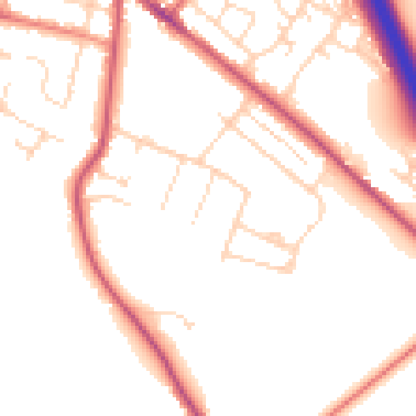 Daytime road noise heatmap for S41 0NA